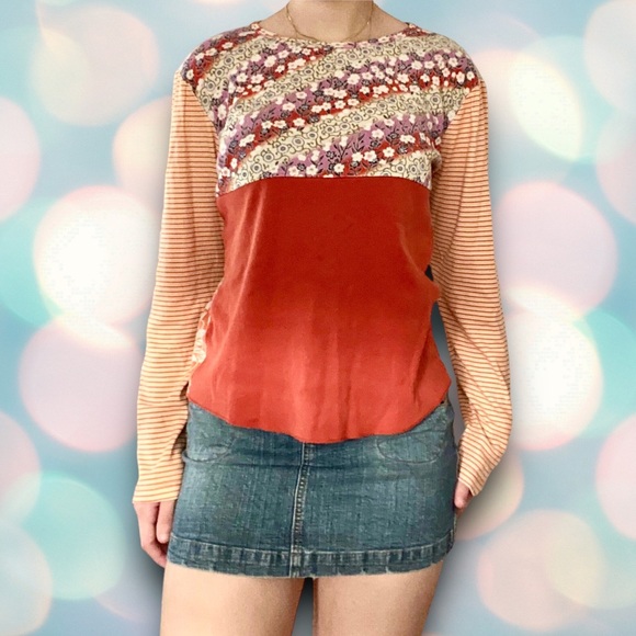 The Limited Vintage Women’s Boho Floral Striped Long Sleeve Top Size M - Picture 1 of 4